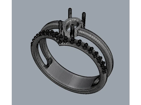 Pear Gemstone Ring 3D Print Model