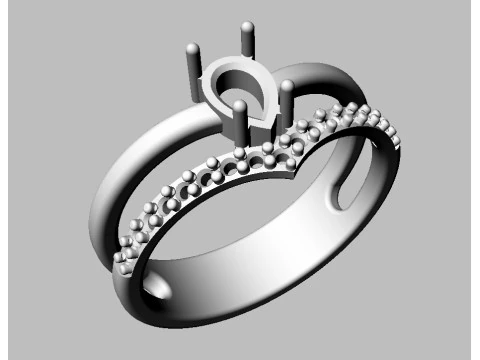 Pear Gemstone Ring 3D Print Model