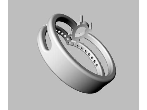 Pear Gemstone Ring 3D 打印模型