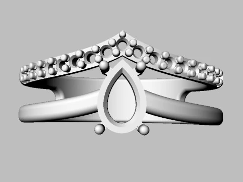 Pear Gemstone Ring 3D Print Model