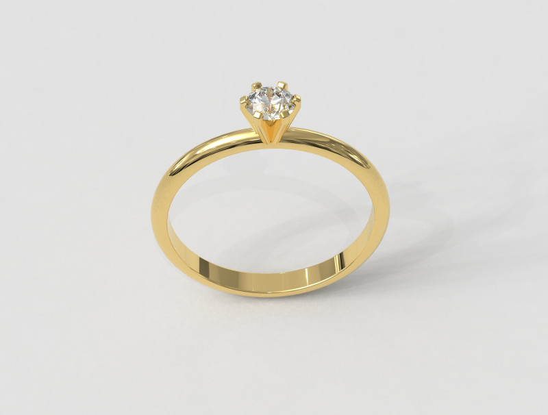 6 Prongs Solitaire Ring Modello di stampa 3D .c4d .max .obj .3ds .fbx .stl .blend 