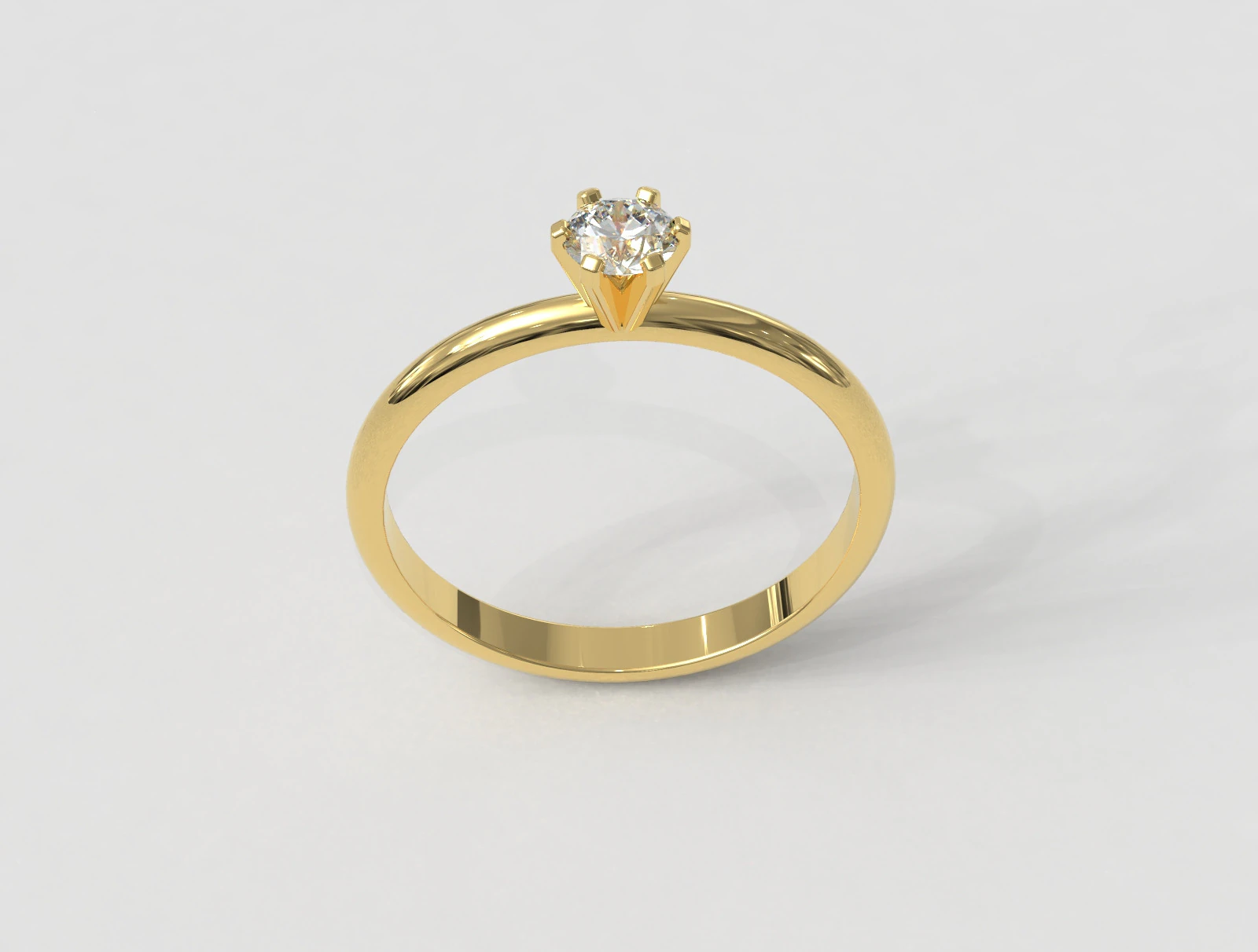6 Prongs Solitaire Ring 3D Print Model .c4d .max .obj .3ds .fbx .stl .blend 