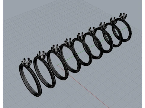 6 Prongs Solitaire Ring 3D Print Model