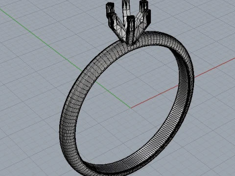 6 Prongs Solitaire Ring 3D Print Model