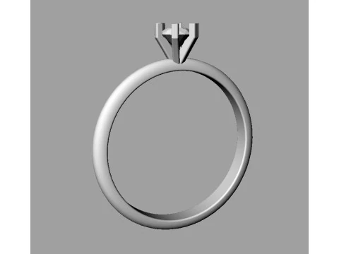 6 Prongs Solitaire Ring 3D Print Model