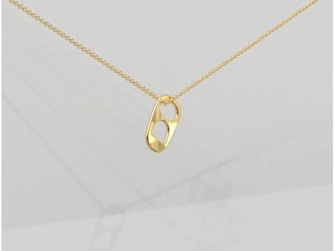 Tab Ring Pendant 3D Print Model