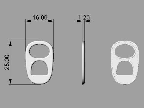 Tab Ring Pendant Modello di stampa 3D
