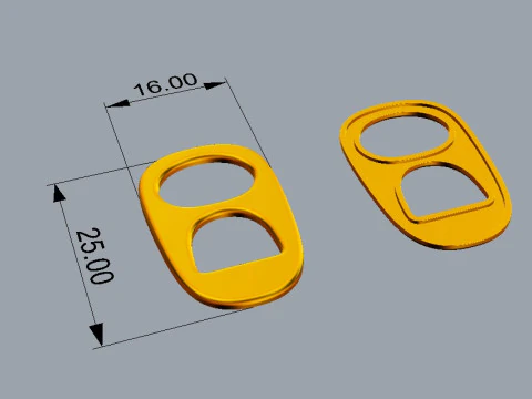 Tab Ring Pendant 3D Print Model
