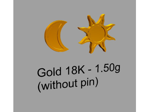 Moon and Sun Ring and Earrings Modelo de Impressão 3D