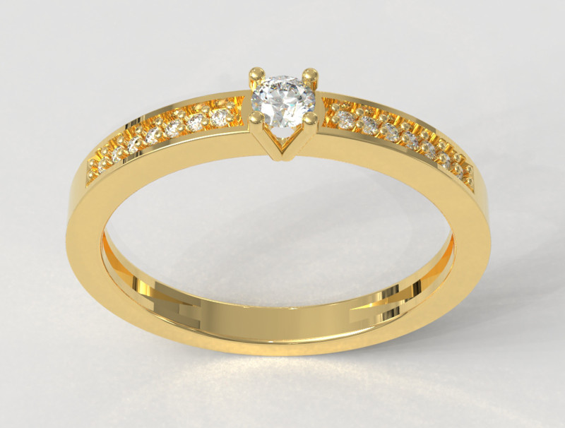 3mm Solitaire Ring 3Dプリントモデル .c4d .max .obj .3ds .fbx .stl .blend 