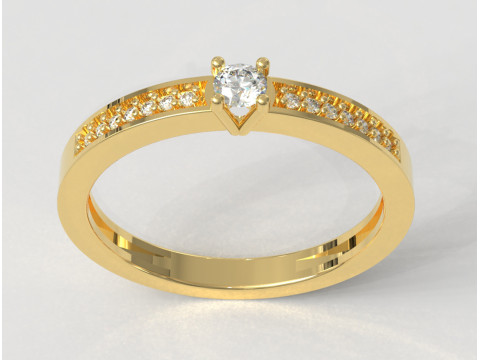 3mm Solitaire Ring 3D Print Model