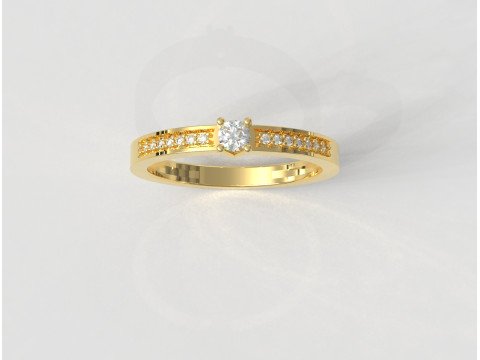3mm Solitaire Ring 3Dプリントモデル