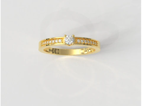 3mm Solitaire Ring 3D Print Model