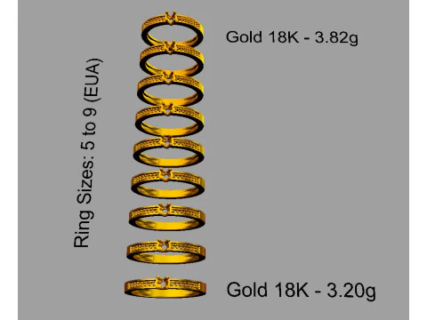 3mm Solitaire Ring 3D Print Model