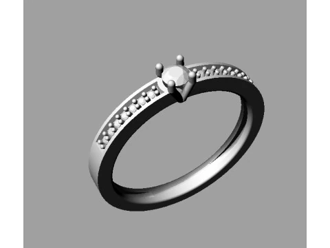 3mm Solitaire Ring 3D Print Model