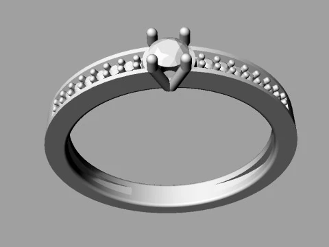3mm Solitaire Ring 3D Print Model