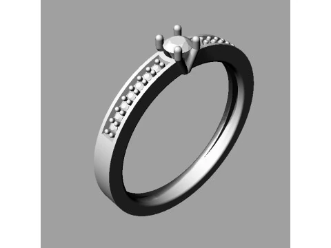 3mm Solitaire Ring 3D Print Model
