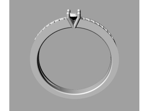 3mm Solitaire Ring 3Dプリントモデル