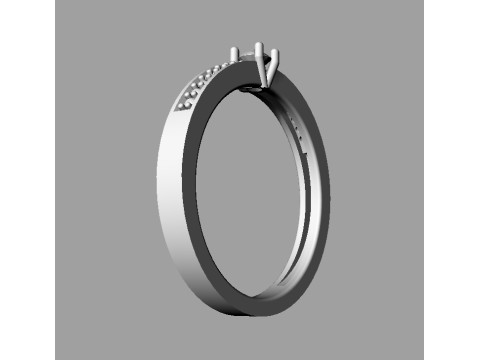 3mm Solitaire Ring 3Dプリントモデル