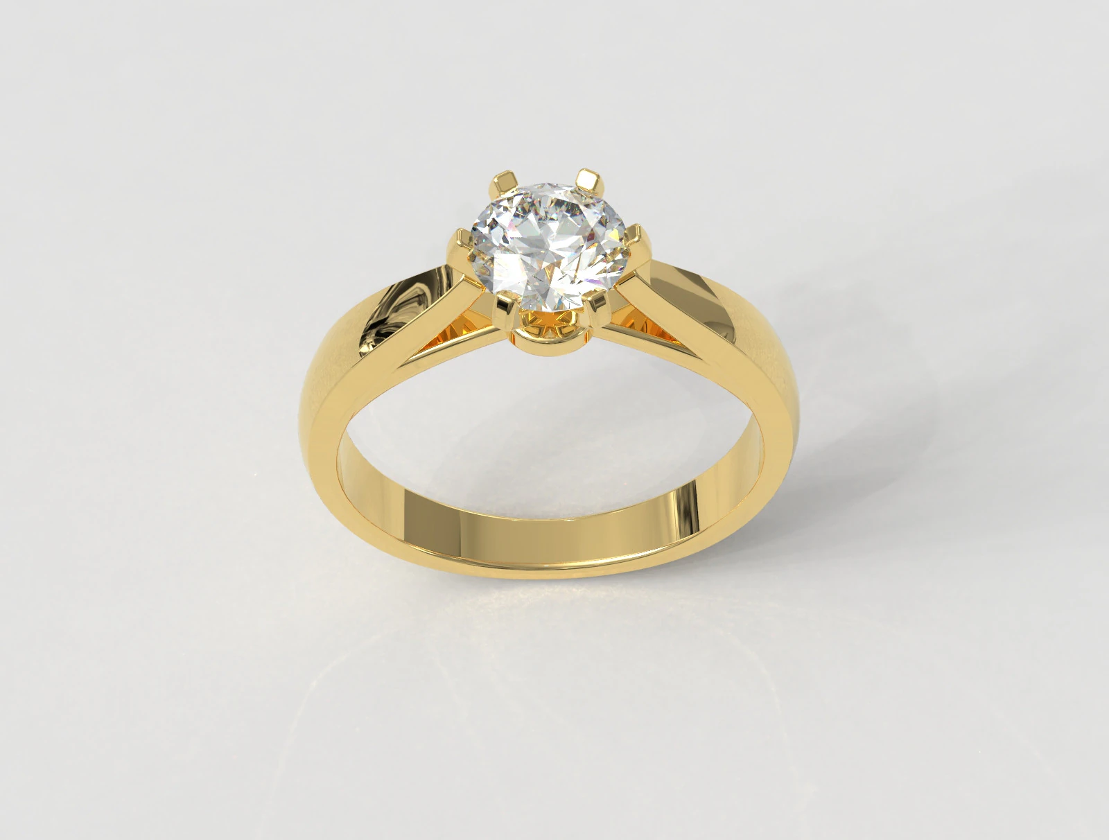 6mm Solitaire Ring 3D Print Model .c4d .max .obj .3ds .fbx .stl .blend