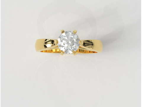 6mm Solitaire Ring 3D Print Model