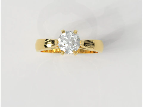6mm Solitaire Ring 3D Print Model