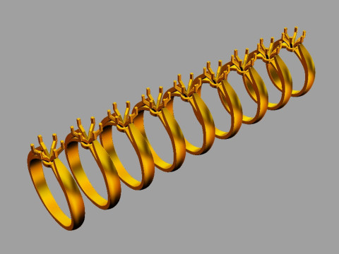 6mm Solitaire Ring 3D Print Model