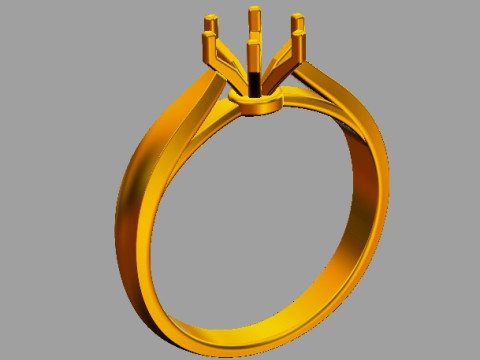 6mm Solitaire Ring 3D Print Model
