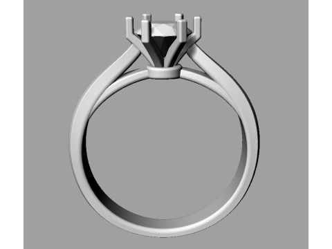 6mm Solitaire Ring 3D Print Model