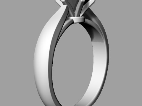 6mm Solitaire Ring 3D Print Model