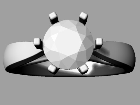 6mm Solitaire Ring 3D Print Model