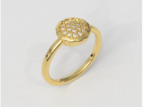 Pierścionek z brylantem z kwiatem Model do druku 3D