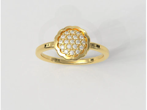 Pierścionek z brylantem z kwiatem Model do druku 3D