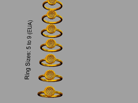 Flower Pave Diamond Ring 3D Print Model