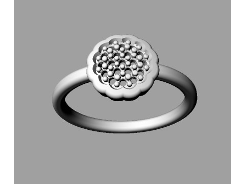 Flower Pave Diamond Ring 3D Print Model