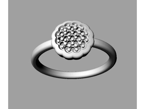 Pierścionek z brylantem z kwiatem Model do druku 3D