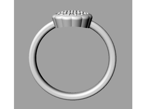 Flower Pave Diamond Ring 3D Print Model