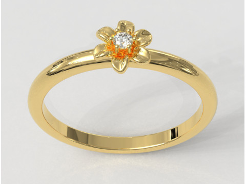 Flower Diamond Ring Model Cetak 3D