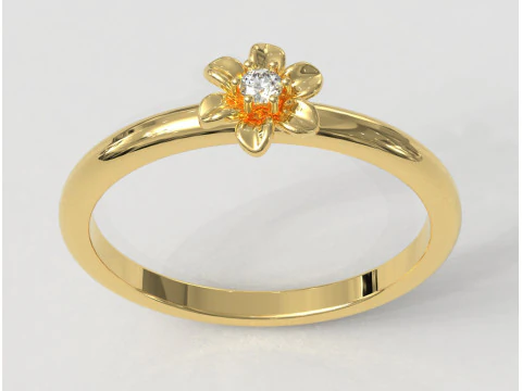 Anel de diamante flor Modelo de Impressão 3D