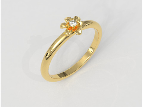 Flower Diamond Ring Modèles 3D en vedette