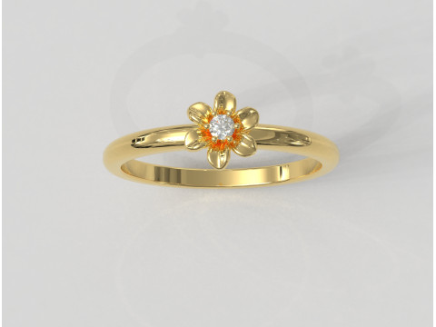 Flower Diamond Ring Modèles 3D en vedette