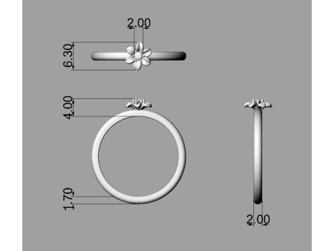 Flower Diamond Ring Modèles 3D en vedette