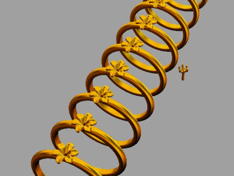 Flower Diamond Ring Modèles 3D en vedette