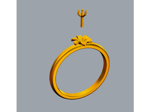Flower Diamond Ring Modèles 3D en vedette