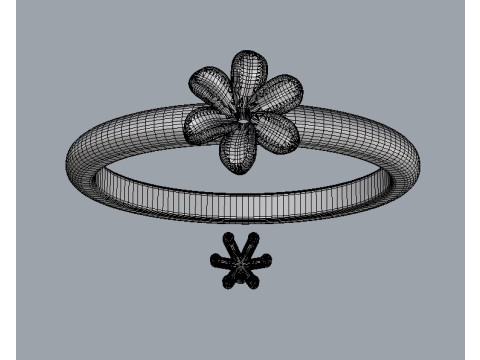 Flower Diamond Ring Modèles 3D en vedette