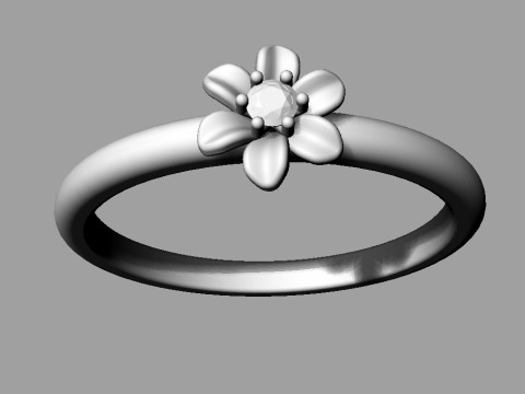 Flower Diamond Ring Modèles 3D en vedette
