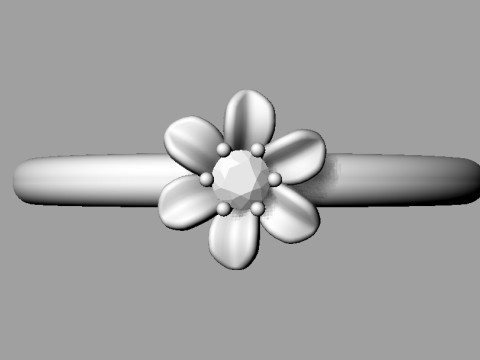 Flower Diamond Ring Modèles 3D en vedette