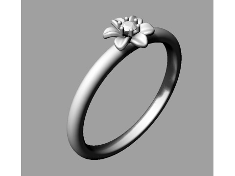 Flower Diamond Ring Modèles 3D en vedette