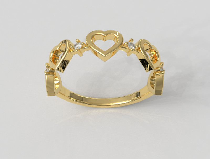 Heart Diamond Ring 3D Принт Модель .c4d .max .obj .3ds .fbx .stl .blend 