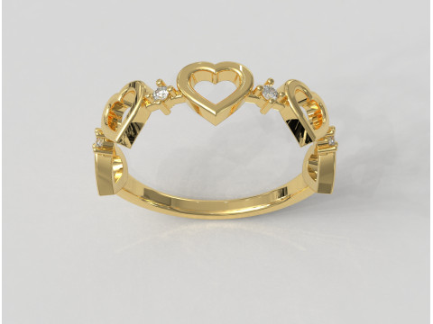Heart Diamond Ring 3D Baskı Modeli